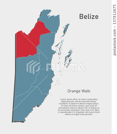Vector map of Belize - Orange Walk District 137812675