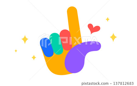 Love gesture. Hand sign for love symbol Love gesture. Hand sign for love symbol 137812683