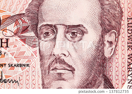Ludwik Tadeusz Warynski a closeup portrait from old Polish money Ludwik Tadeusz Warynski a closeup portrait from old Polish money 137812735