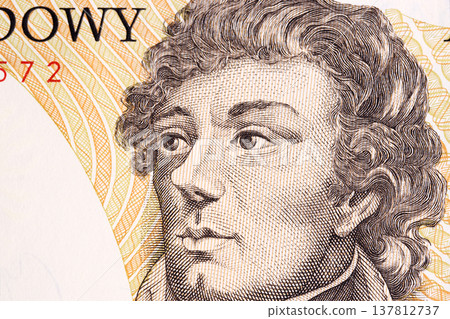 Andrew Thaddeus Bonaventure Kosciuszko a closeup portrait from old Polish money Andrew Thaddeus Bonaventure Kosciuszko a closeup portrait from old Polish money 137812737