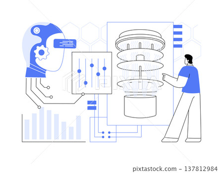 AI-Guided Quantum Hardware Calibration abstract concept vector illustration. AI-Guided Quantum Hardware Calibration abstract concept vector illustration. 137812984