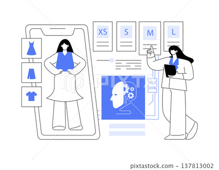 AI-Automated Smart Size Recommendation abstract concept vector illustration. AI-Automated Smart Size Recommendation abstract concept vector illustration. 137813002