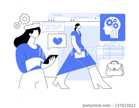 AI-Enhanced Trend Forecasting abstract concept vector illustration. 137813022