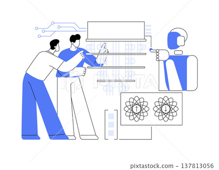 AI-Powered Quantum Simulations abstract concept vector illustration. AI-Powered Quantum Simulations abstract concept vector illustration. 137813056