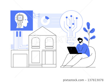 AI Energy Consumption Prediction abstract concept vector illustration. 137813078
