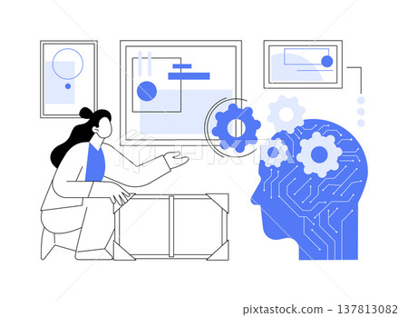AI Art Restoration Analysis abstract concept vector illustration. AI Art Restoration Analysis abstract concept vector illustration. 137813082