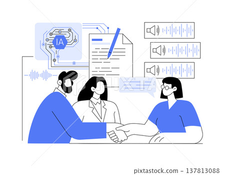AI Automated Meeting Transcription abstract concept vector illustration. AI Automated Meeting Transcription abstract concept vector illustration. 137813088