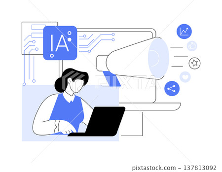AI Personalized Marketing Emails abstract concept vector illustration. 137813092