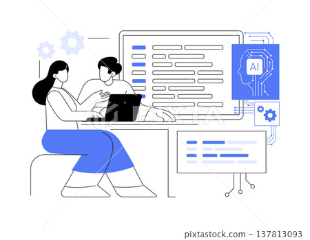 AI Automated Code Review abstract concept vector illustration. 137813093