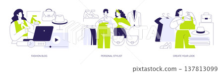 Create your own look isolated cartoon vector illustrations se 137813099