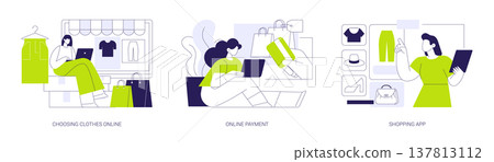 Online shopping isolated cartoon vector illustrations se 137813112