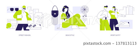 Clothing style isolated cartoon vector illustrations se Clothing style isolated cartoon vector illustrations se 137813113