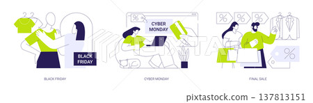 Annual promotions isolated cartoon vector illustrations se 137813151