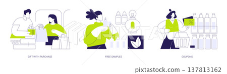 Promotion of products isolated cartoon vector illustrations se Promotion of products isolated cartoon vector illustrations se 137813162