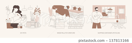 Upcycling hobby isolated cartoon vector illustrations se Upcycling hobby isolated cartoon vector illustrations se 137813166
