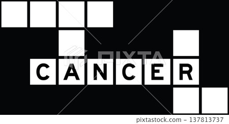 Alphabet letter in word cancer on crossword puzzle background 137813737