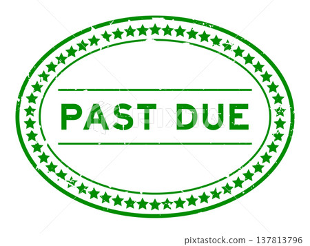 Grunge green past due word oval rubber seal stamp on white background Grunge green past due word oval rubber seal stamp on white background 137813796