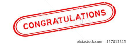 Grunge red congratulations word rubber seal stamp on white background Grunge red congratulations word rubber seal stamp on white background 137813815