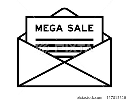 Envelope and letter sign with word mega sale as the headline Envelope and letter sign with word mega sale as the headline 137813826