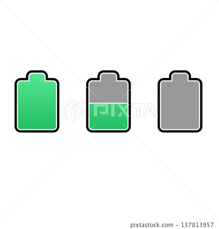 A simple illustration of a decreasing battery. A simple illustration of a decreasing battery. 137813957