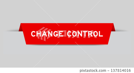 Red color inserted label with word change control on gray background Red color inserted label with word change control on gray background 137814016