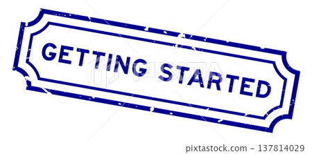 Grunge blue getting started word rubber seal stamp on white background Grunge blue getting started word rubber seal stamp on white background 137814029