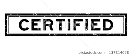 Grunge black certified word rsquare ubber seal stamp on white background 137814038