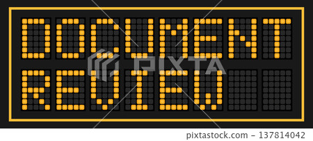 Orange color led banner in word document review on black background Orange color led banner in word document review on black background 137814042