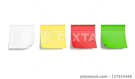 Realistic colorful sticky notes with curled corners and shadows isolated on white background suitable for office communication design or business reminder and message board Realistic colorful sticky notes with curled corners and shadows isolated on white background suitable for office communication design or business reminder and message board 137814448