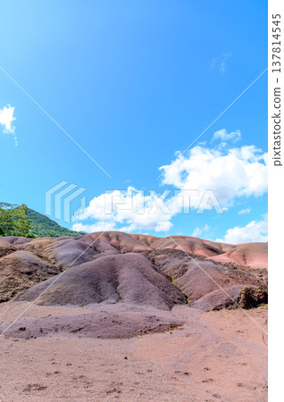 The beautiful scenery of the rainbow-colored land in Mauritius The beautiful scenery of the rainbow-colored land in Mauritius 137814545