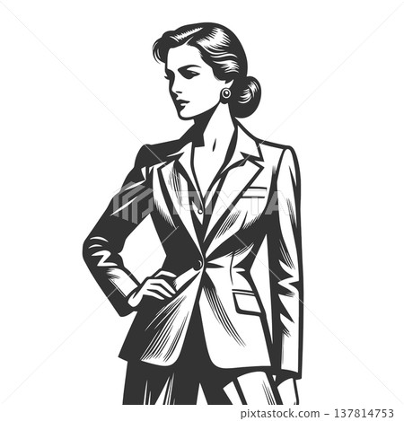 Confident Businesswoman raster illustration Confident Businesswoman raster illustration 137814753