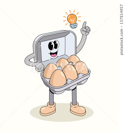 egg carton idea groovy cartoon illustration egg carton idea groovy cartoon illustration 137814957