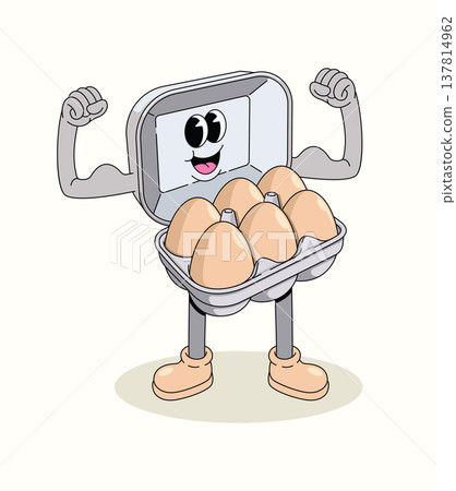 egg carton strong groovy cartoon illustration egg carton strong groovy cartoon illustration 137814962
