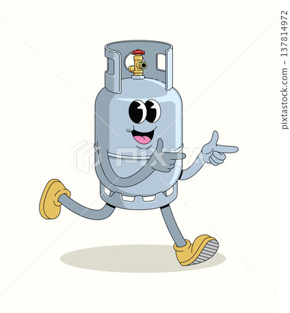 gas cylinder energetic walk groovy cartoon illustration gas cylinder energetic walk groovy cartoon illustration 137814972