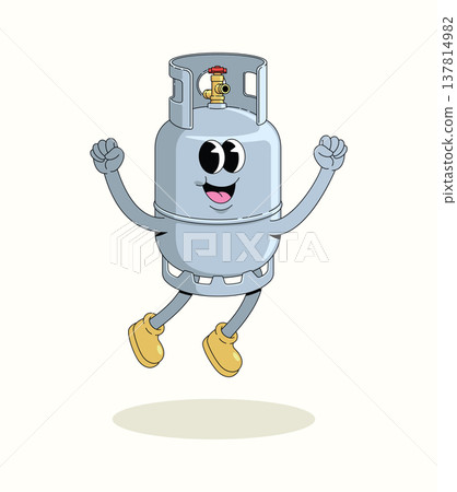 gas cylinder jump groovy cartoon illustration gas cylinder jump groovy cartoon illustration 137814982