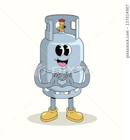 gas cylinder love gesture groovy cartoon illustration gas cylinder love gesture groovy cartoon illustration 137814987