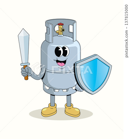 gas cylinder safe groovy cartoon illustration 137815000