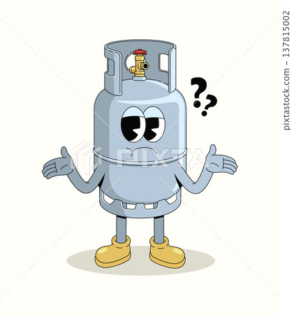 gas cylinder shrugging groovy cartoon illustration gas cylinder shrugging groovy cartoon illustration 137815002