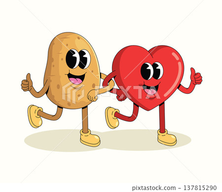 potato and love groovy cartoon illustration potato and love groovy cartoon illustration 137815290