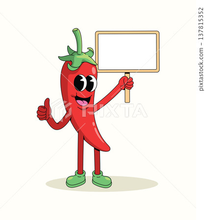 red chili blank board groovy cartoon illustration red chili blank board groovy cartoon illustration 137815352