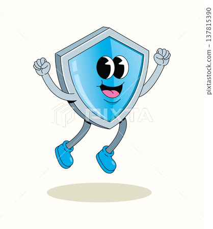 hield jump groovy cartoon illustration 137815390