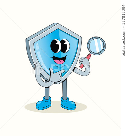 shield magnifying glass scooter groovy cartoon illustration shield magnifying glass scooter groovy cartoon illustration 137815394