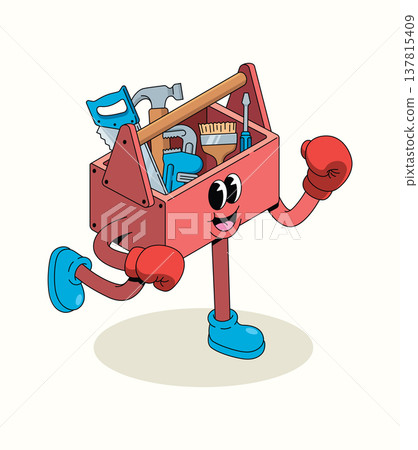 toolbox boxer groovy cartoon illustration toolbox boxer groovy cartoon illustration 137815409