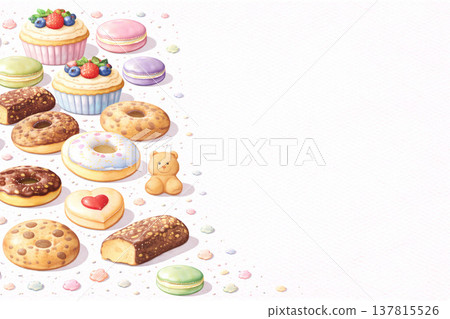 甜點系列:背景素材位於左側,右側留白較寬。 甜點系列:背景素材位於左側,右側留白較寬。 137815526