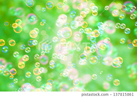 Soap bubbles in a grassy field Soap bubbles in a grassy field 137815861