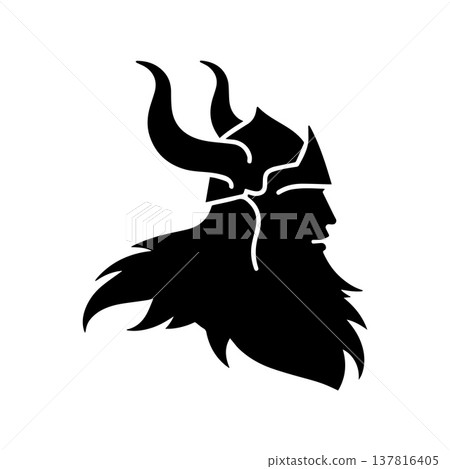 Symmetrical Viking Helmet Logo With Balanced Design 137816405