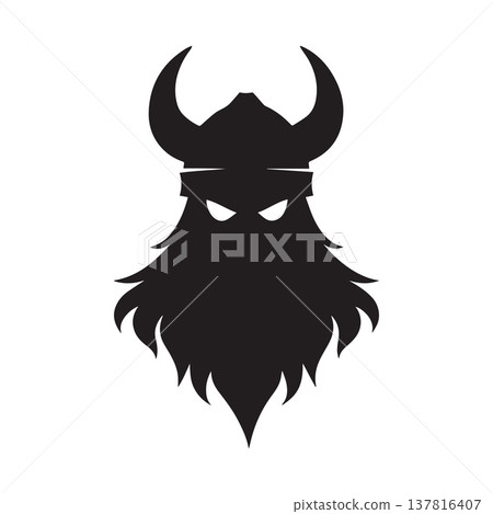 Abstract Viking Warrior Logo With Modern Interpretation 137816407
