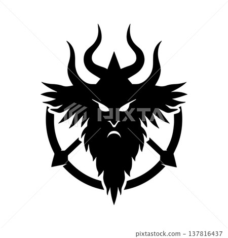Premium Viking Logo With Elegant Warrior Identity 137816437