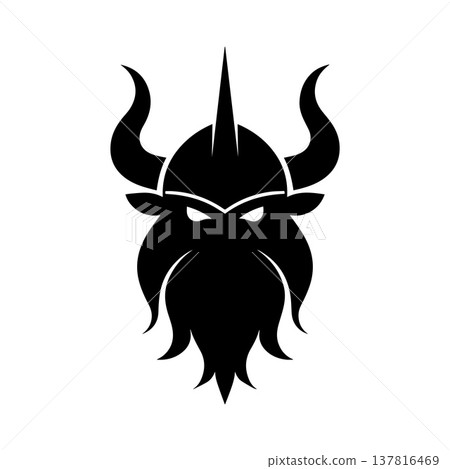 Abstract Horn Viking Logo With Modern Interpretation 137816469
