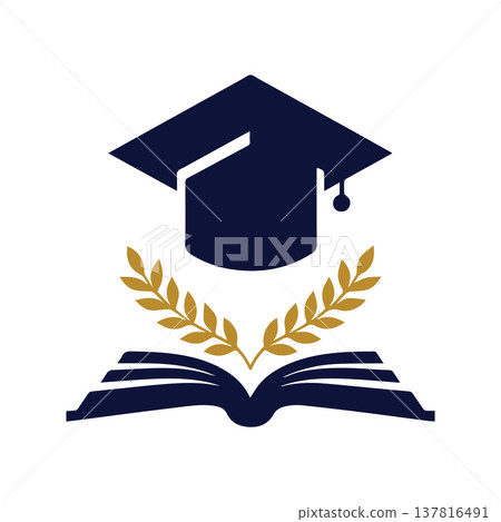 Modern Academic Logo With Simplified Graduation Symbol 137816491